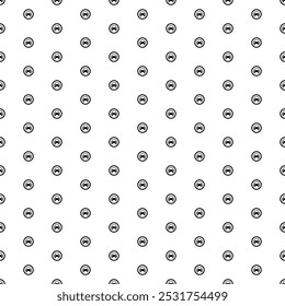 Padrão de plano de fundo quadrado e uniforme de formas geométricas. O padrão é preenchido uniformemente com sinais de nenhum carro preto. Ilustração vetorial sobre fundo branco