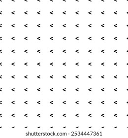 Square seamless background pattern from geometric shapes. The pattern is evenly filled with big black less symbols. Vector illustration on white background