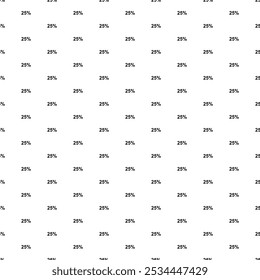 Square seamless background pattern from geometric shapes. The pattern is evenly filled with black 25 percent symbols. Vector illustration on white background