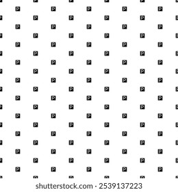 Square seamless background pattern from geometric shapes. The pattern is evenly filled with black road parking signs. Vector illustration on white background