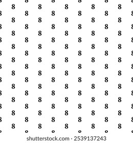 Square seamless background pattern from geometric shapes. The pattern is evenly filled with black number eight symbols. Vector illustration on white background