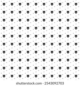 Square seamless background pattern from geometric shapes are different sizes and opacity. The pattern is evenly filled with big black owl head symbols. Vector illustration on white background