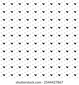 Square seamless background pattern from geometric shapes are different sizes and opacity. The pattern is evenly filled with black bird symbols. Vector illustration on white background