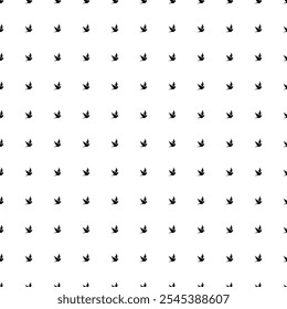 Square seamless background pattern from geometric shapes. The pattern is evenly filled with black bird symbols. Vector illustration on white background