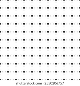 O padrão de plano de fundo quadrado sem emenda das formas geométricas tem tamanhos e opacidade diferentes. O padrão é preenchido uniformemente com pequenas cabeças de gorila pretas. Ilustração vetorial sobre fundo branco