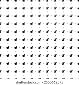 Square seamless background pattern from geometric shapes are different sizes and opacity. The pattern is evenly filled with big black raccoon symbols. Vector illustration on white background