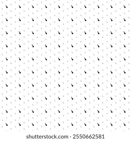 Square seamless background pattern from geometric shapes are different sizes and opacity. The pattern is evenly filled with small black paint brush symbols. Vector illustration on white background