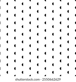 Square seamless background pattern from geometric shapes. The pattern is evenly filled with black semicircle symbols. Vector illustration on white background