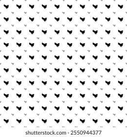 Square seamless background pattern from geometric shapes are different sizes and opacity. The pattern is evenly filled with big black bird symbols. Vector illustration on white background