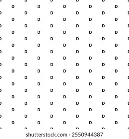 Square seamless background pattern from geometric shapes. The pattern is evenly filled with black capital letter D symbols. Vector illustration on white background