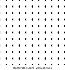 Square seamless background pattern from geometric shapes. The pattern is evenly filled with black semicircle symbols. Vector illustration on white background