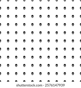 Square seamless background pattern from geometric shapes. The pattern is evenly filled with black gorilla heads. Vector illustration on white background