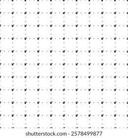 Square seamless background pattern from geometric shapes are different sizes and opacity. The pattern is evenly filled with small black raccoon symbols. Vector illustration on white background