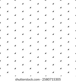 Square seamless background pattern from geometric shapes. The pattern is evenly filled with small black wild wolf symbols. Vector illustration on white background