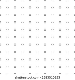 Square seamless background pattern from geometric shapes. The pattern is evenly filled with black angle brackets symbols. Vector illustration on white background