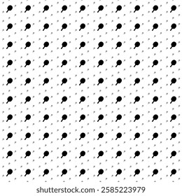 Square seamless background pattern from geometric shapes are different sizes and opacity. The pattern is evenly filled with big black table tennis symbols. Vector illustration on white background