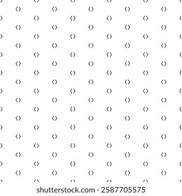 Square seamless background pattern from geometric shapes. The pattern is evenly filled with black angle brackets symbols. Vector illustration on white background