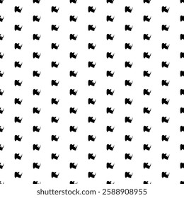 Square seamless background pattern from geometric shapes. The pattern is evenly filled with big black rhinoceros head symbols. Vector illustration on white background