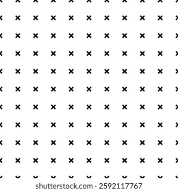 Square seamless background pattern from geometric shapes. The pattern is evenly filled with big black multiplication symbols. Vector illustration on white background
