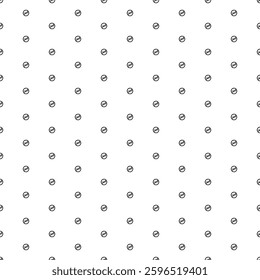Square seamless background pattern from geometric shapes. The pattern is evenly filled with small black horning prohibited signs. Vector illustration on white background