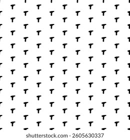 Square seamless background pattern from geometric shapes. The pattern is evenly filled with big black electric screwdriver symbols. Vector illustration on white background
