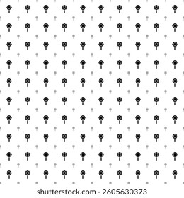 Square seamless background pattern from geometric shapes are different sizes and opacity. The pattern is evenly filled with big black chamomile symbols. Vector illustration on white background