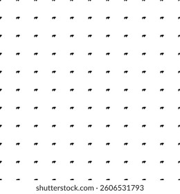 Square seamless background pattern from geometric shapes. The pattern is evenly filled with small black buffalo symbols. Vector illustration on white background