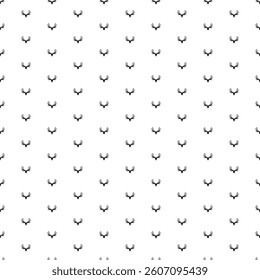 Square seamless background pattern from geometric shapes. The pattern is evenly filled with black deer horns symbols. Vector illustration on white background