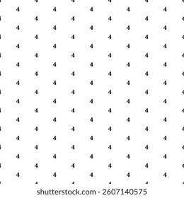 Square seamless background pattern from geometric shapes. The pattern is evenly filled with small black number four symbols. Vector illustration on white background
