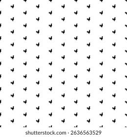 Square seamless background pattern from geometric shapes. The pattern is evenly filled with black rooster symbols. Vector illustration on white background