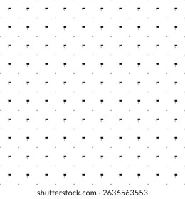 Square seamless background pattern from geometric shapes are different sizes and opacity. The pattern is evenly filled with small black flag symbols. Vector illustration on white background