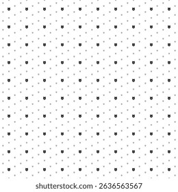 Square seamless background pattern from geometric shapes are different sizes and opacity. The pattern is evenly filled with small black owl head symbols. Vector illustration on white background