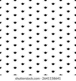 Square seamless background pattern from geometric shapes. The pattern is evenly filled with big black teapot for tea symbols. Vector illustration on white background