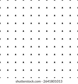 Square seamless background pattern from geometric shapes. The pattern is evenly filled with small black top hat symbols. Vector illustration on white background