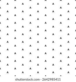 Square seamless background pattern from geometric shapes. The pattern is evenly filled with black capital letter A symbols. Vector illustration on white background