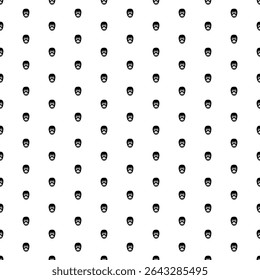 Square seamless background pattern from geometric shapes. The pattern is evenly filled with black gorilla heads. Vector illustration on white background