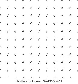 Square seamless background pattern from geometric shapes. The pattern is evenly filled with black square root symbols. Vector illustration on white background