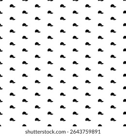 Padrão de plano de fundo quadrado e uniforme de formas geométricas. O padrão é preenchido uniformemente com grandes símbolos de boné de beisebol preto. Ilustração vetorial sobre fundo branco