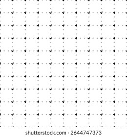 O padrão de plano de fundo quadrado sem emenda das formas geométricas tem tamanhos e opacidade diferentes. O padrão é preenchido uniformemente com pequenos símbolos de galo preto. Ilustração vetorial sobre fundo branco