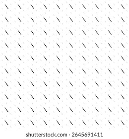 O padrão de plano de fundo quadrado sem emenda das formas geométricas tem tamanhos e opacidade diferentes. O padrão é preenchido uniformemente com grandes símbolos de pincel artístico preto. Ilustração vetorial sobre fundo branco