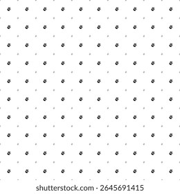 O padrão de plano de fundo quadrado sem emenda das formas geométricas tem tamanhos e opacidade diferentes. O padrão é preenchido uniformemente com pequenos símbolos de cabeça de guaxinim preto. Ilustração vetorial sobre fundo branco