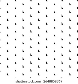 Padrão de plano de fundo quadrado e uniforme de formas geométricas. O padrão é preenchido uniformemente com símbolos de triângulo preto direito. Ilustração vetorial sobre fundo branco