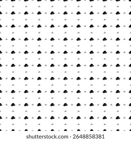 O padrão de plano de fundo quadrado sem emenda das formas geométricas tem tamanhos e opacidade diferentes. O padrão é igualmente preenchido com símbolos de chapéu de mulheres negras. Ilustração vetorial sobre fundo branco