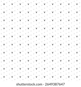O padrão de plano de fundo quadrado sem emenda das formas geométricas tem tamanhos e opacidade diferentes. O padrão é preenchido uniformemente com pequenos símbolos de cabeça de veado preto. Ilustração vetorial sobre fundo branco