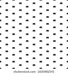 Square seamless background pattern from geometric shapes. The pattern is evenly filled with big black sofa symbols. Vector illustration on white background