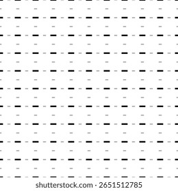 O padrão de plano de fundo quadrado sem emenda das formas geométricas tem tamanhos e opacidade diferentes. O padrão é preenchido uniformemente com símbolos de subtração pretos. Ilustração vetorial sobre fundo branco