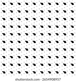 O padrão de plano de fundo quadrado sem emenda das formas geométricas tem tamanhos e opacidade diferentes. O padrão é preenchido uniformemente com grandes símbolos de lixamento preto. Ilustração vetorial sobre fundo branco