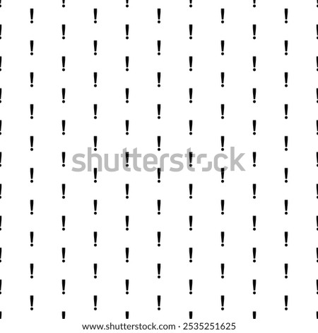 Square seamless background pattern from geometric shapes. The pattern is evenly filled with big black exclamation symbols. Vector illustration on white background