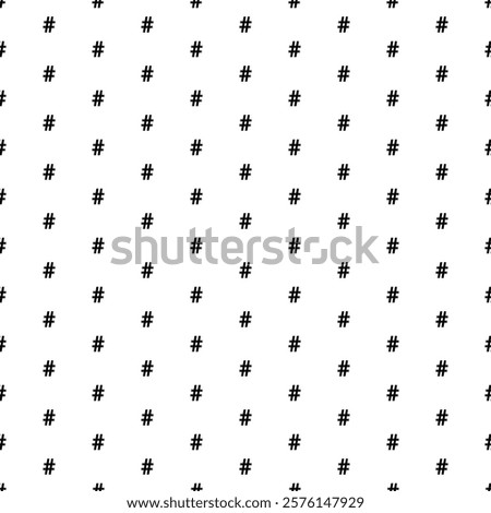 Square seamless background pattern from geometric shapes. The pattern is evenly filled with big black hash symbols. Vector illustration on white background