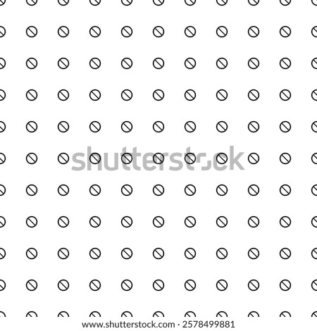 Square seamless background pattern from geometric shapes. The pattern is evenly filled with black no parking signs. Vector illustration on white background